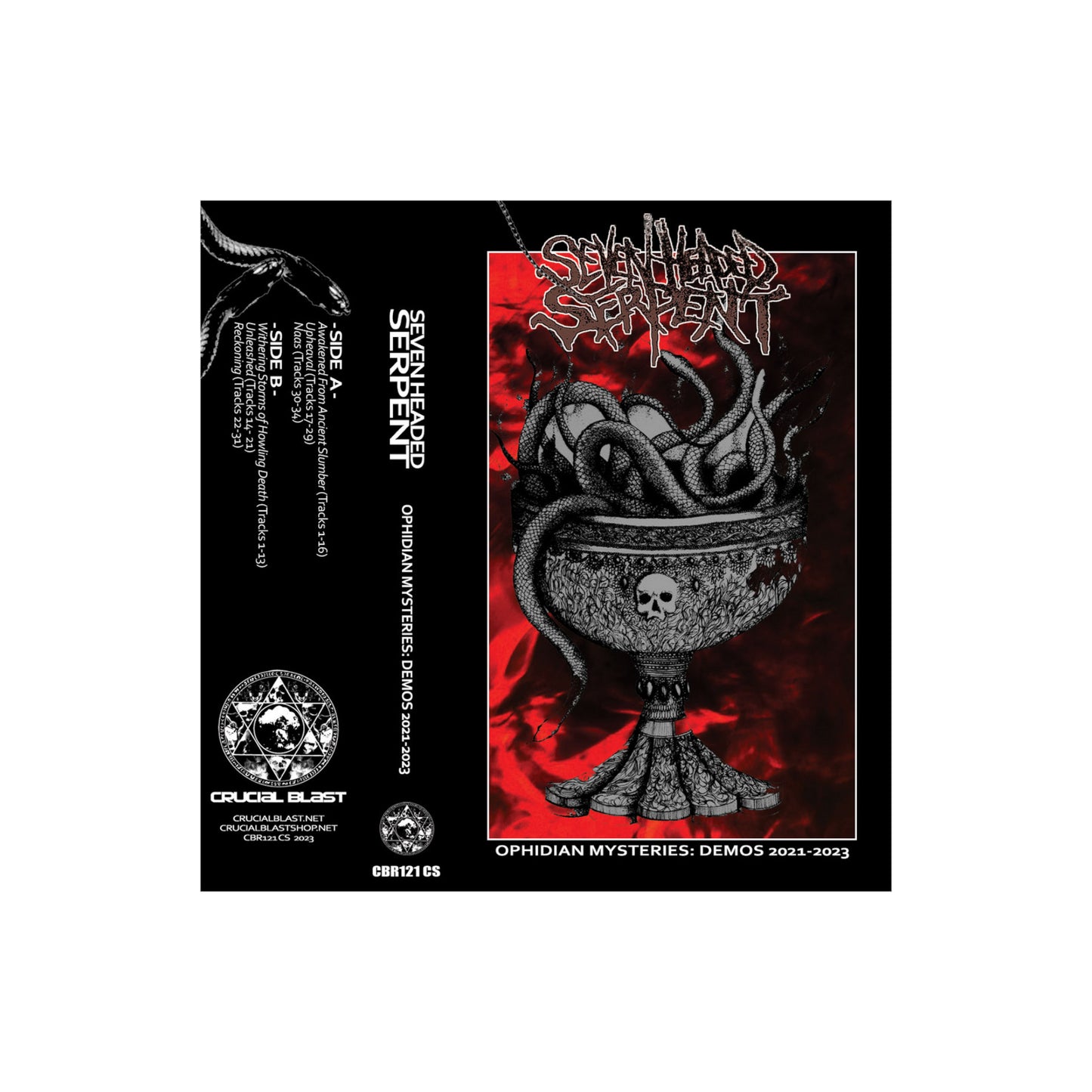 Seven Headed - Serpent - Ophidian Mysteries: Demos 2021 - 2023 cassette tape