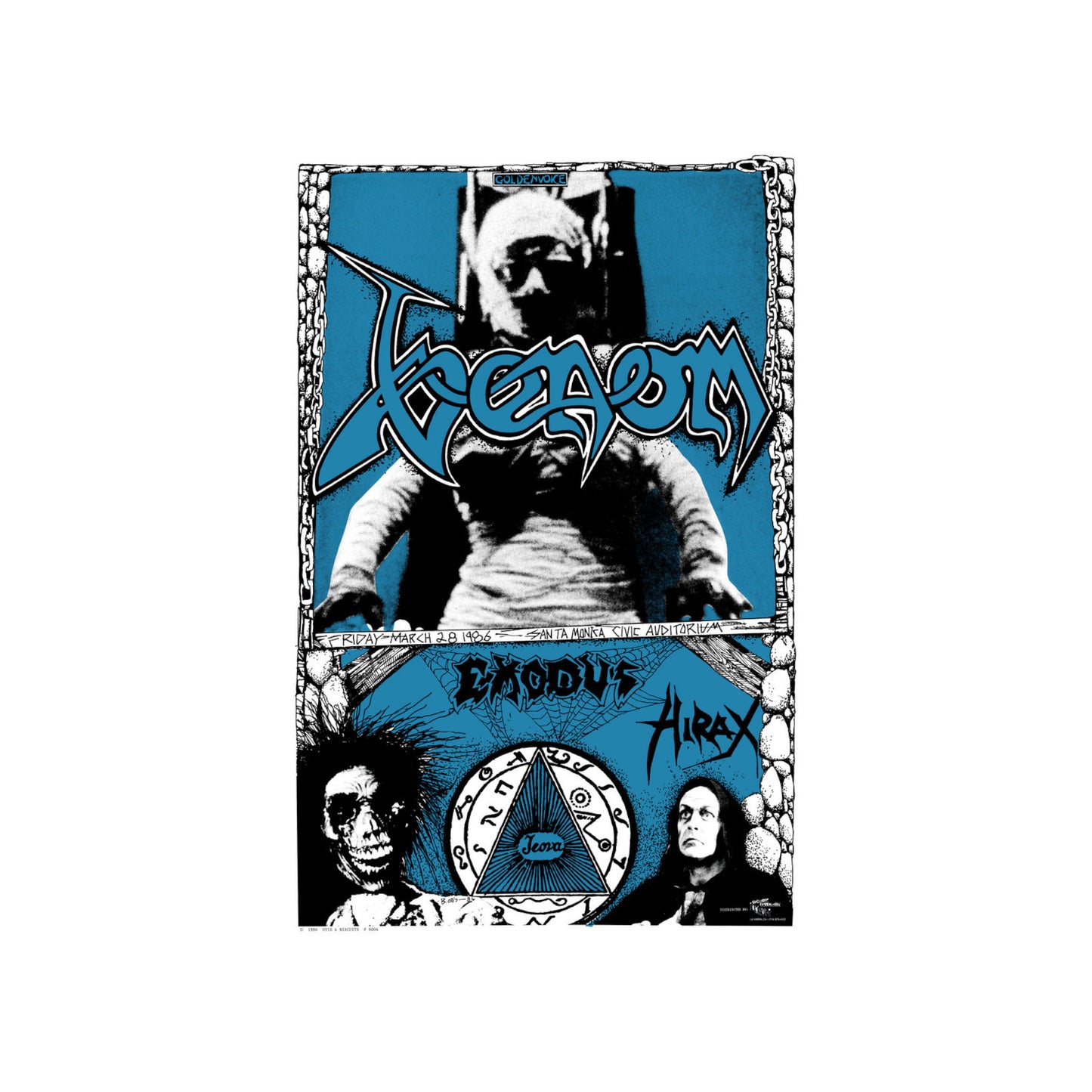Venom / Exodus / Hirax at Santa Monica Civic Center 1986 (Reprint Poster)